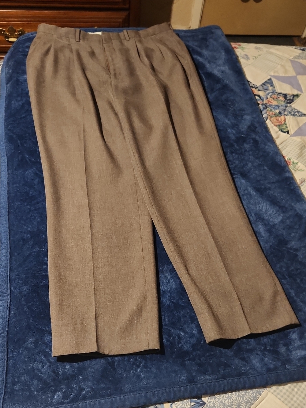 Men's Classic Pleated Dress Pants - Brown
